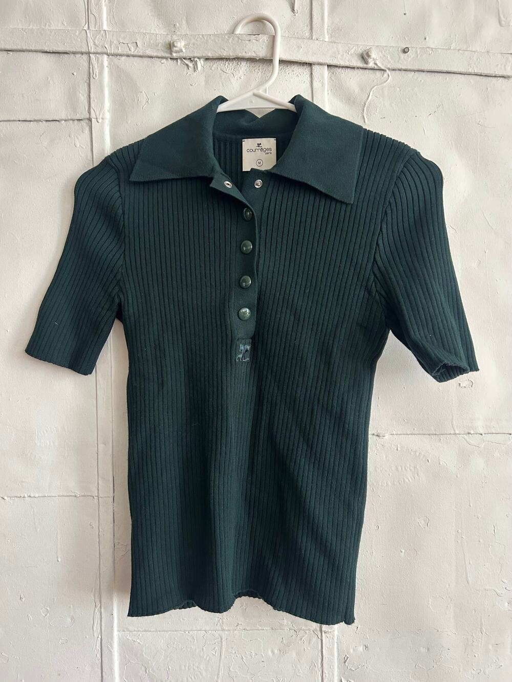 Courréges Ribbed knit polo